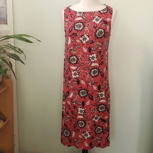 J. Jill Red Floral Sleeveless Dress